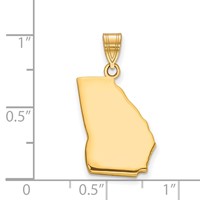 Sterling Silver Gold-plated Georgia State Pendant view 2