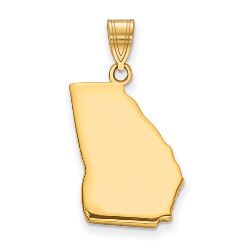 Sterling Silver Gold-plated Georgia State Pendant