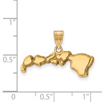 Sterling Silver Gold-plated Hawaii State Pendant view 2