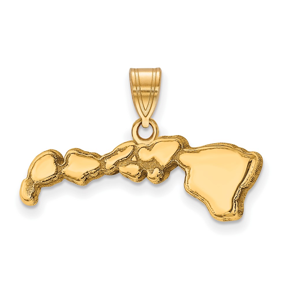 Sterling Silver Gold-plated Hawaii State Pendant