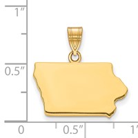 Sterling Silver Gold-plated Iowa State Pendant view 2