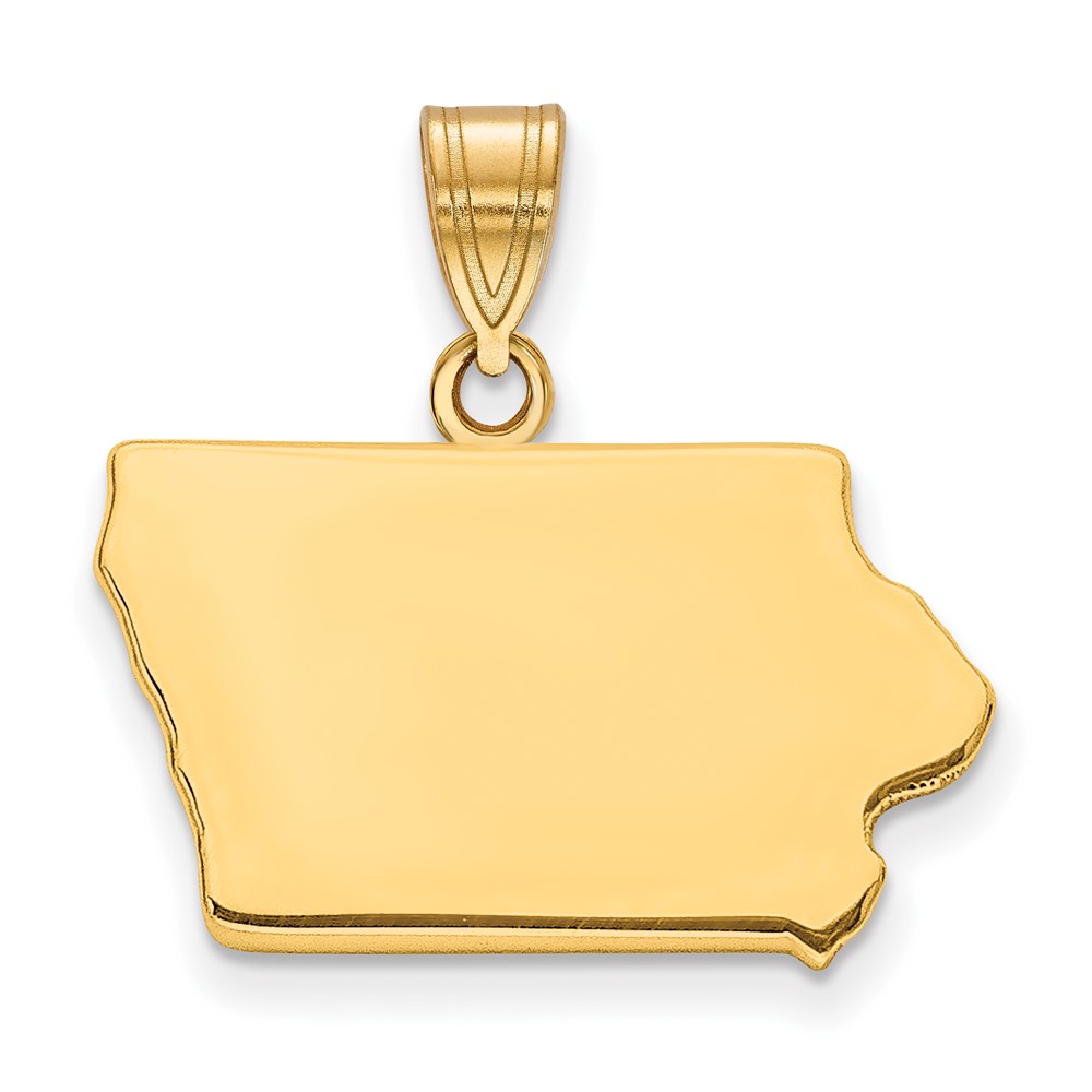 Sterling Silver Gold-plated Iowa State Pendant