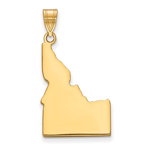 Sterling Silver Gold-plated Idaho State Pendant