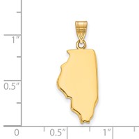 Sterling Silver Gold-plated Illinois State Pendant view 2