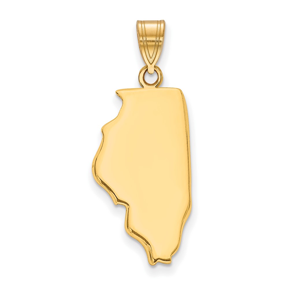 Sterling Silver Gold-plated Illinois State Pendant
