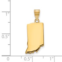 Sterling Silver Gold-plated Indiana State Pendant view 2