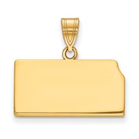 Sterling Silver Gold-plated Kansas State Pendant view 1