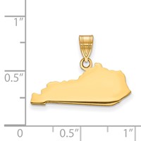 Sterling Silver Gold-plated Kentucky State Pendant view 2