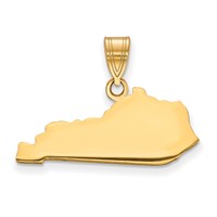 Sterling Silver Gold-plated Kentucky State Pendant view 1