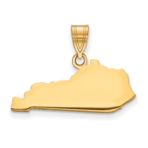 Sterling Silver Gold-plated Kentucky State Pendant
