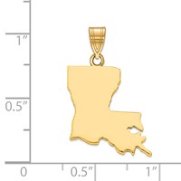 Sterling Silver Gold-plated Louisiana State Pendant view 2