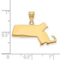 Sterling Silver Gold-plated Massachusetts State Pendant view 2