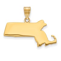 Sterling Silver Gold-plated Massachusetts State Pendant view 1