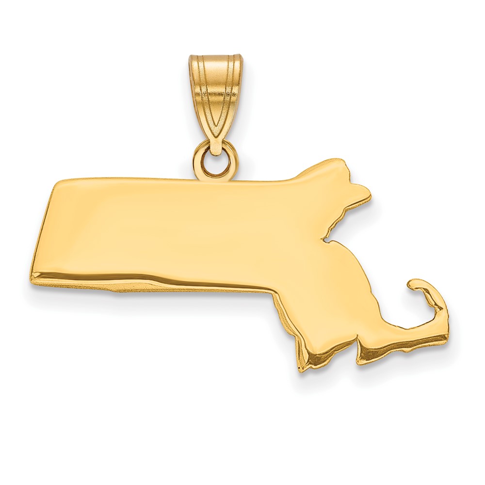 Sterling Silver/Gold-plated Massachusetts State Pendant