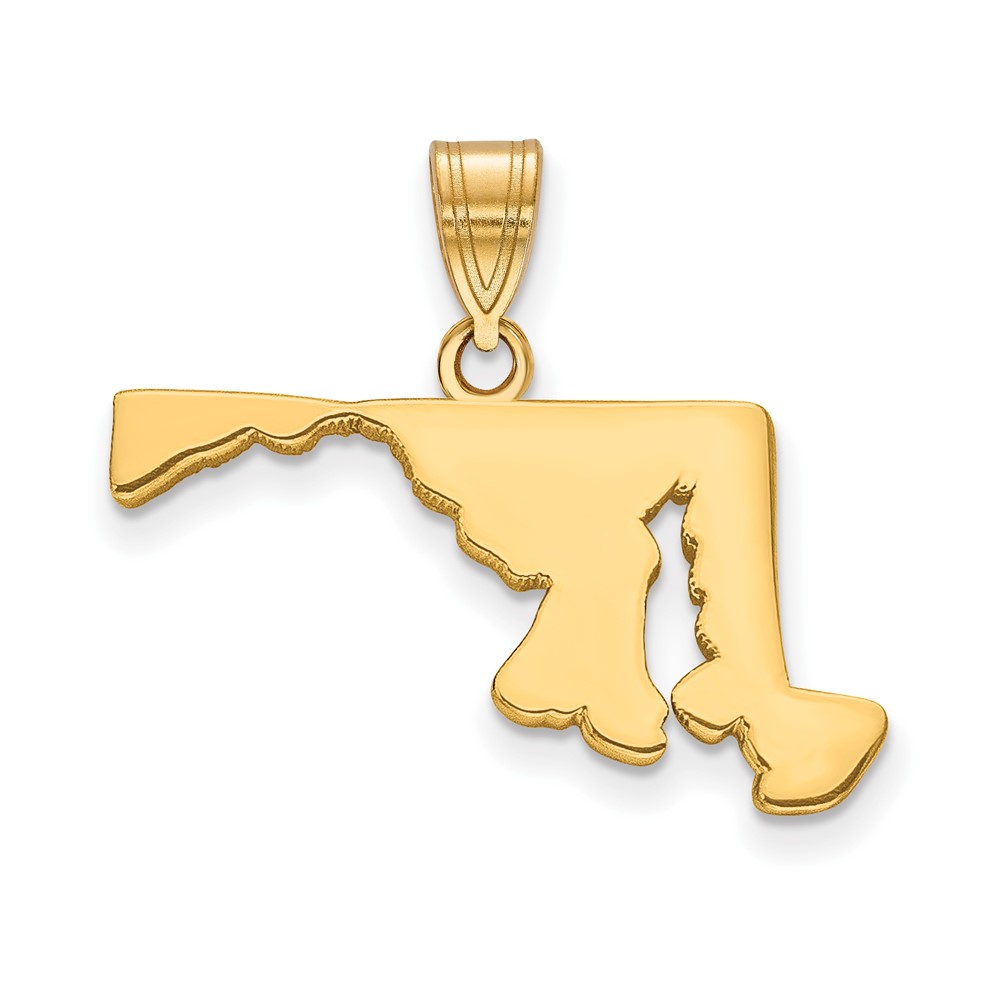 Sterling Silver Gold-plated Maryland State Pendant