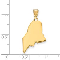 Sterling Silver Gold-plated Maine State Pendant view 2