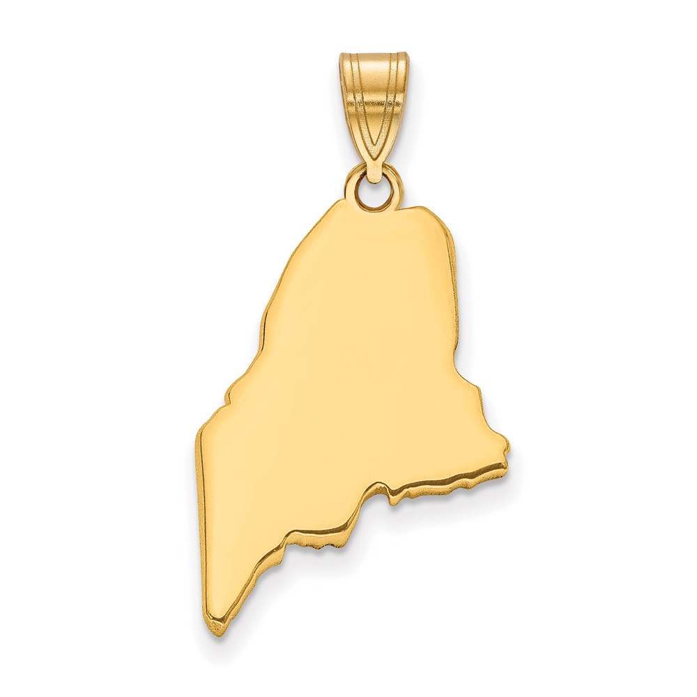 Sterling Silver/Gold-plated Maine State Pendant