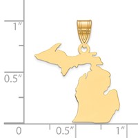 Sterling Silver Gold-plated Michigan State Pendant view 2