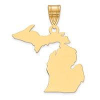 Sterling Silver Gold-plated Michigan State Pendant view 1