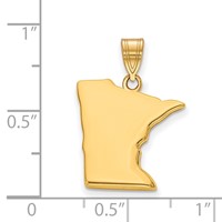 Sterling Silver Gold-plated Minnesota State Pendant view 2