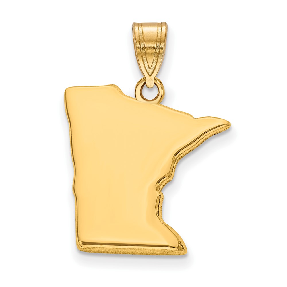 Sterling Silver Gold-plated Minnesota State Pendant