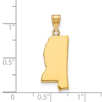 Sterling Silver Gold-plated Mississippi State Pendant view 2