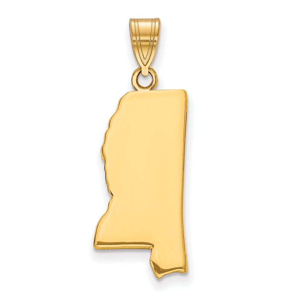 Sterling Silver/Gold-plated Mississippi State Pendant