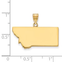 Sterling Silver Gold-plated Montana State Pendant view 2