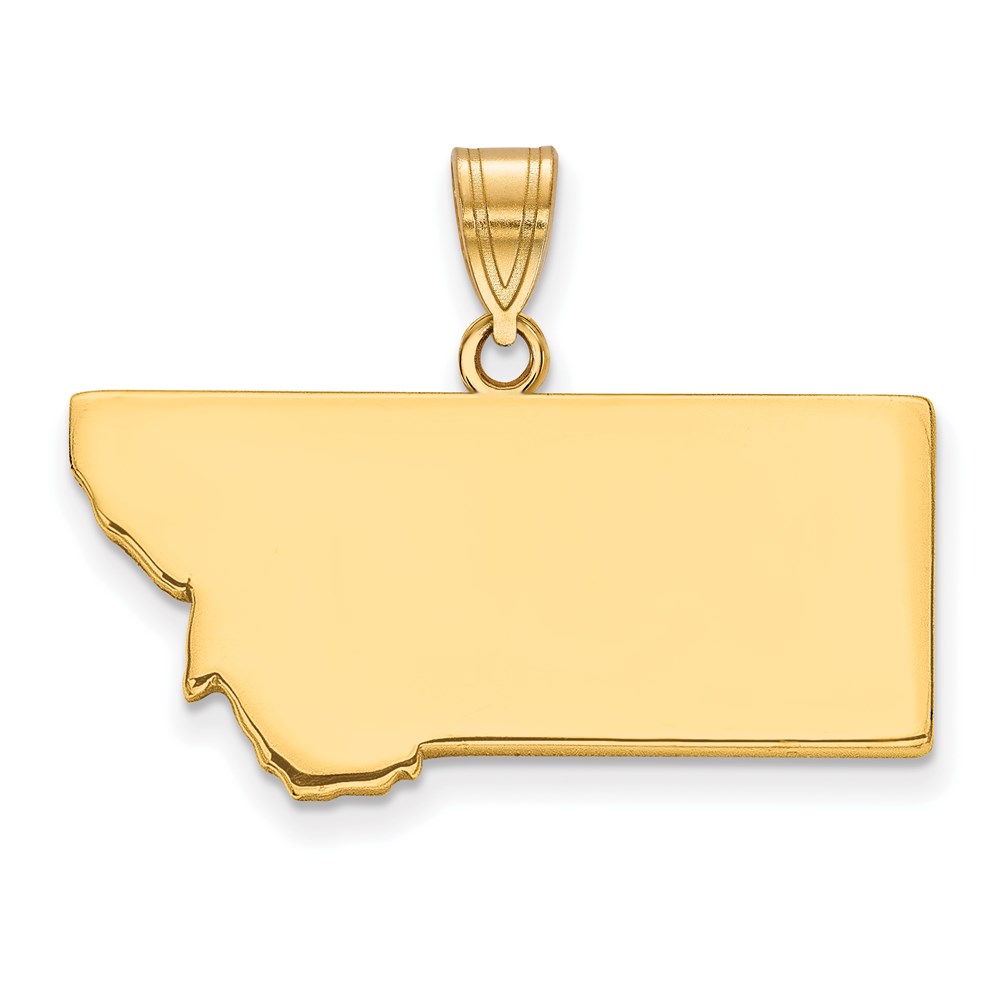 Sterling Silver/Gold-plated Montana State Pendant
