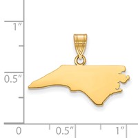 Sterling Silver Gold-plated North Carolina State Pendant view 2