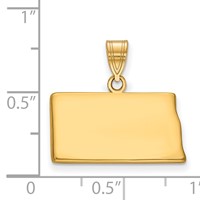 Sterling Silver Gold-plated North Dakota State Pendant view 2