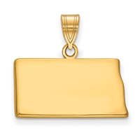 Sterling Silver Gold-plated North Dakota State Pendant view 1