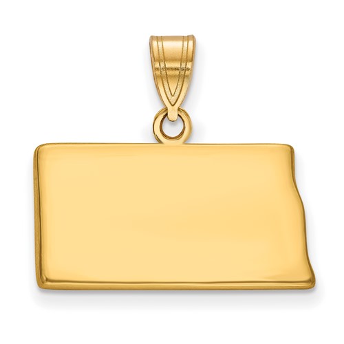 Sterling Silver Gold-plated North Dakota State Pendant