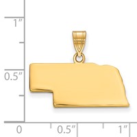 Sterling Silver Gold-plated Nebraska State Pendant view 2