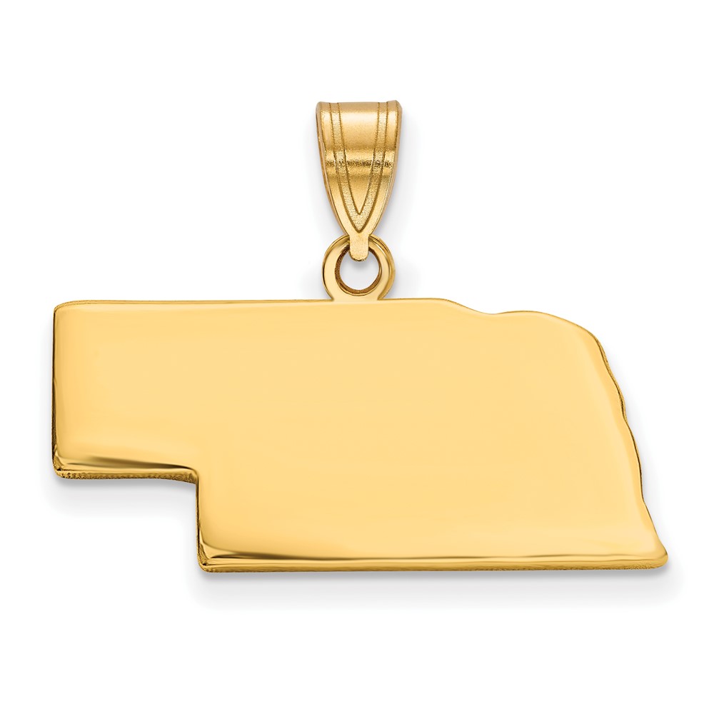 Sterling Silver Gold-plated Nebraska State Pendant