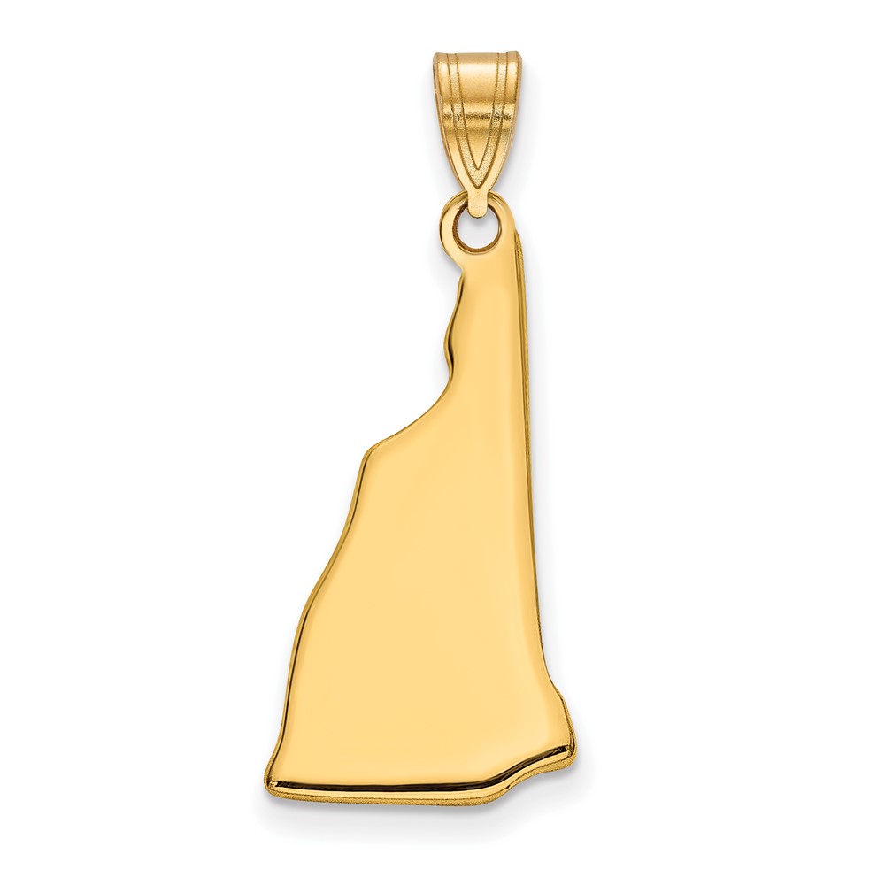 Sterling Silver Gold-plated New Hampshire State Pendant