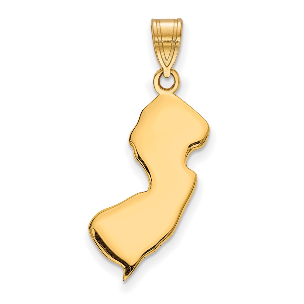 Sterling Silver Gold-plated New Jersey State Pendant