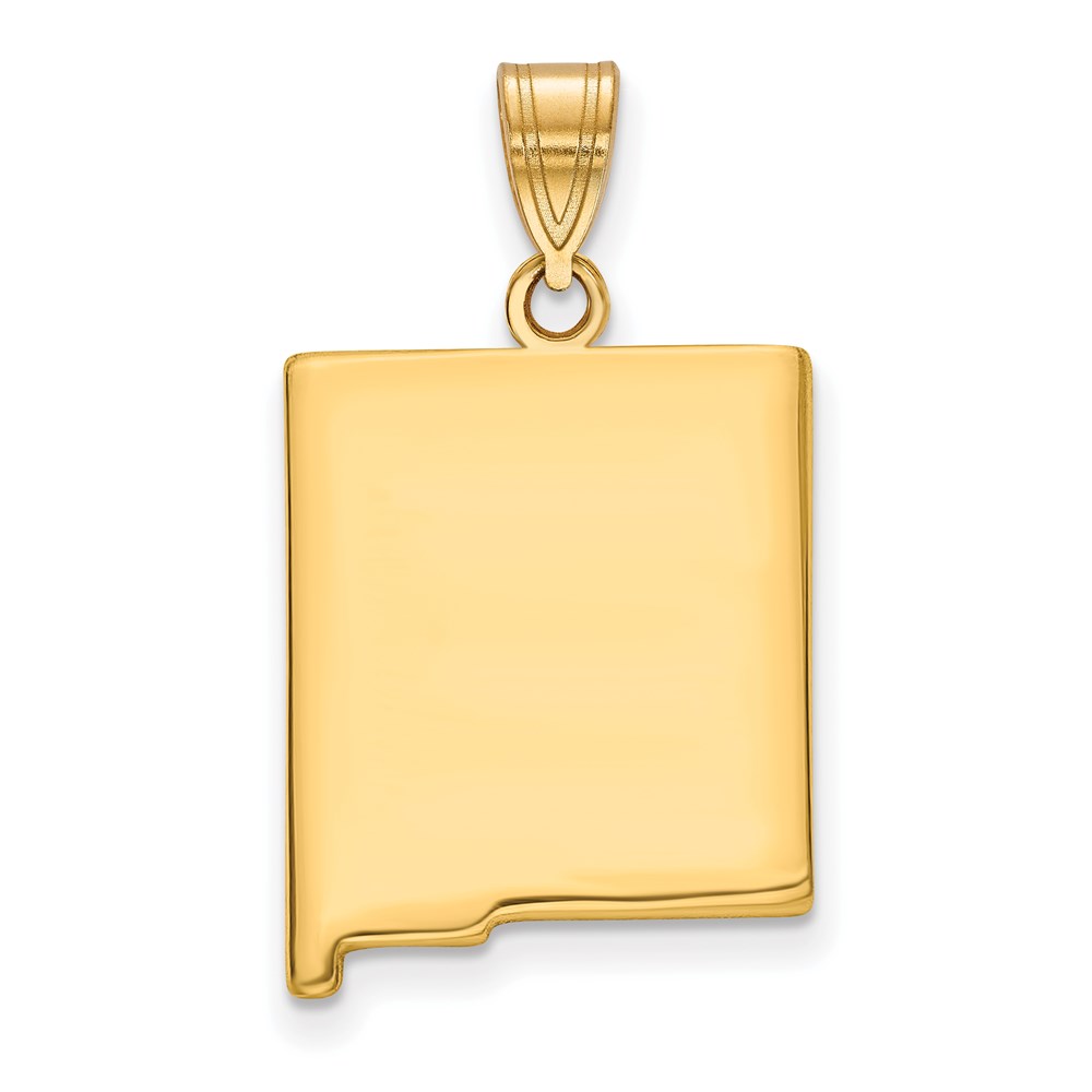 Sterling Silver/Gold-plated New Mexico State Pendant