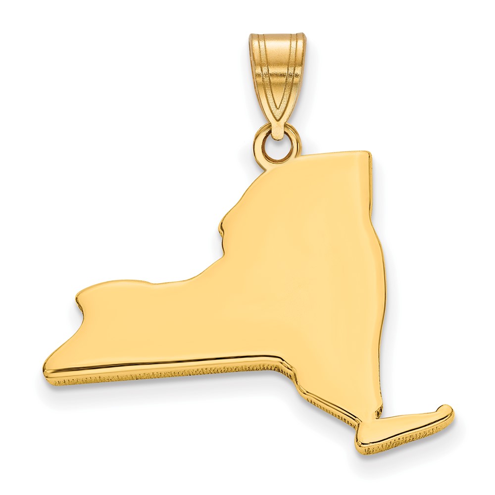 Sterling silver/Gold-plated New York State Pendant