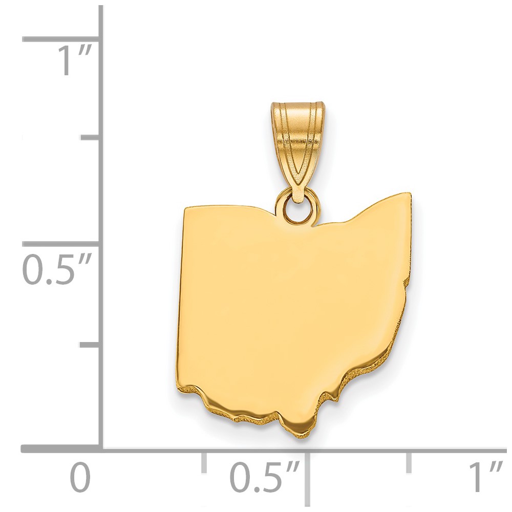 Sterling Silver/Gold-plated Ohio State Pendant (XNA707GP-OH)