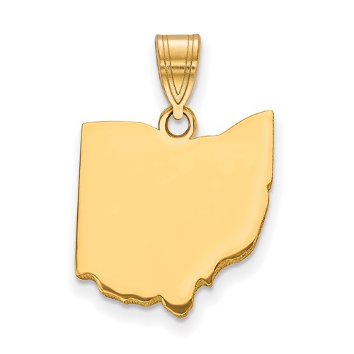 Sterling Silver Gold-plated Ohio State Pendant