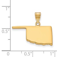 Sterling Silver Gold-plated Oklahoma State Pendant view 2