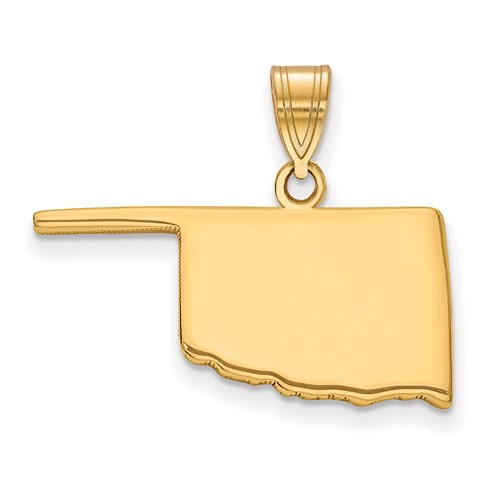 Sterling Silver Gold-plated Oklahoma State Pendant
