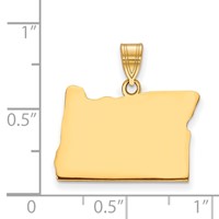Sterling Silver Gold-plated Oregon State Pendant view 2
