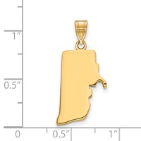 Sterling Silver Gold-plated Rhode Island State Pendant view 2