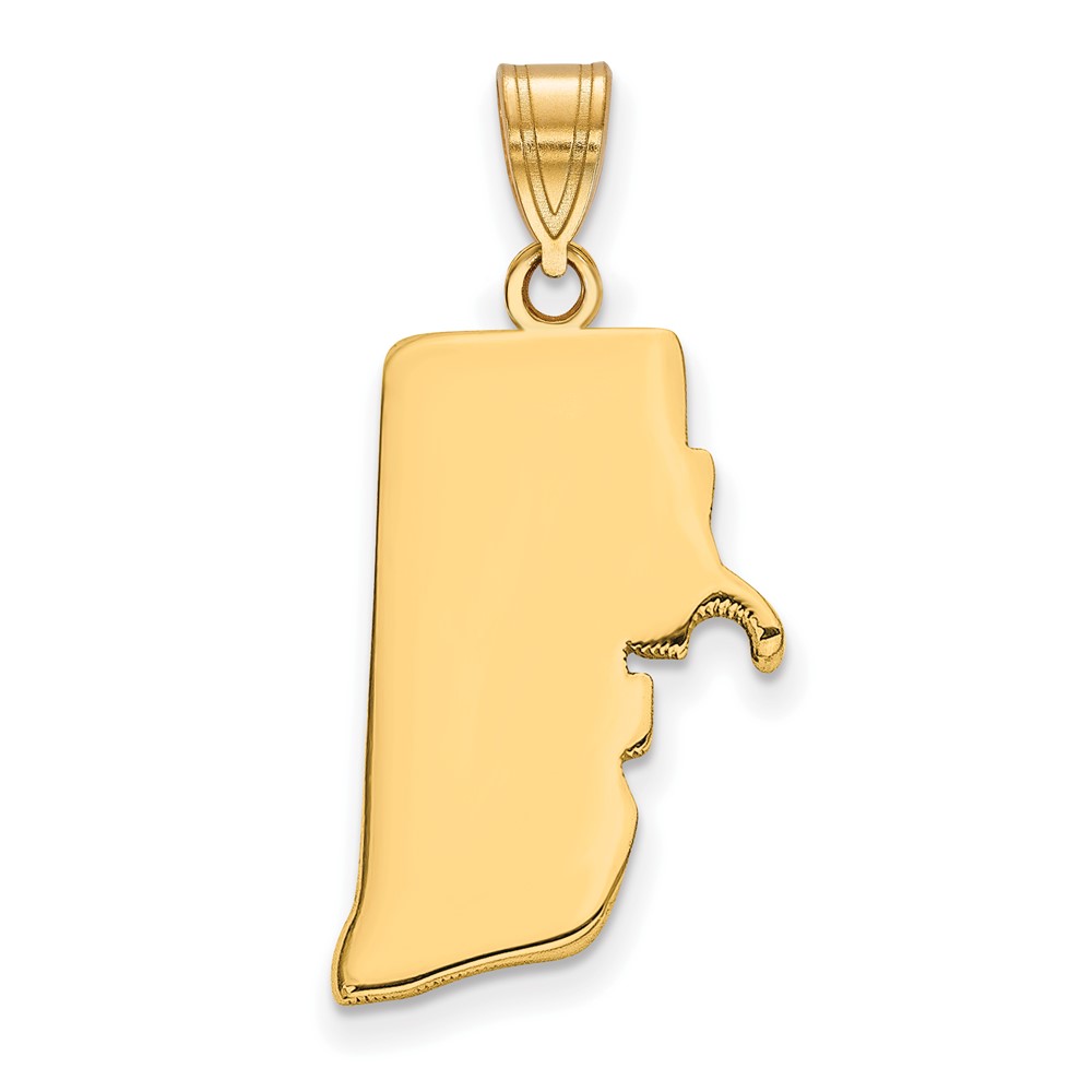 Sterling Silver/Gold-plated Rhode Island State Pendant