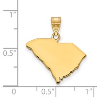 Sterling Silver Gold-plated South Carolina State Pendant view 2