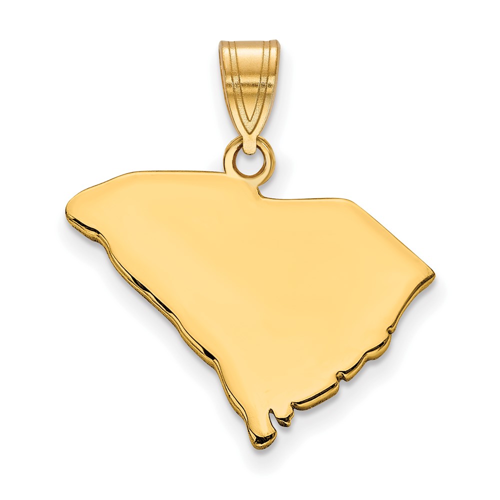 Sterling Silver Gold-plated South Carolina State Pendant