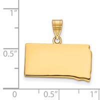 Sterling Silver Gold-plated South Dakota State Pendant view 2