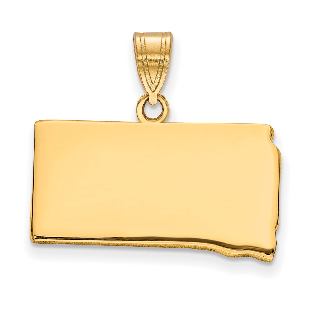 Sterling Silver Gold-plated South Dakota State Pendant